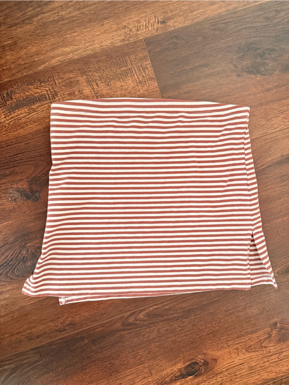 Striped Tube Skirt in Rust and White